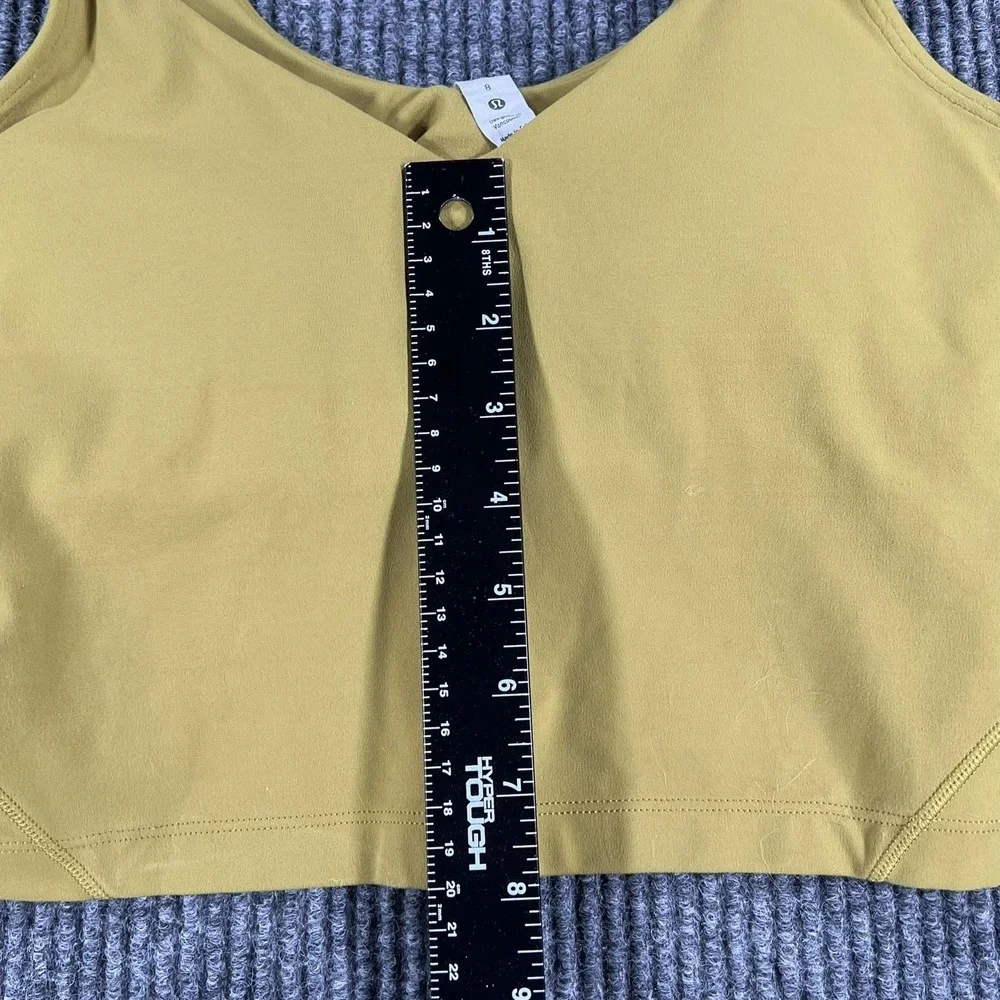 Lululemon Tank Top Womens 8 Yellow V‎ Neck Built In Bra Athletic Yoga LW1DSS